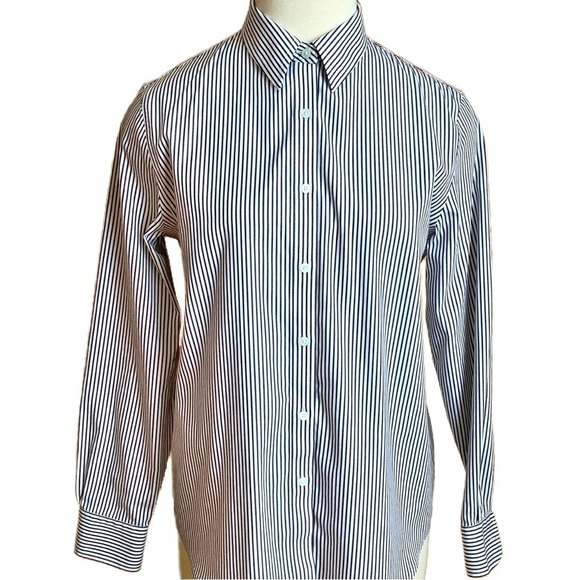 Jones New York Tops - JONES NEW YORK Black/White Striped Button Down Shirt Size M
